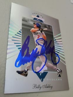 Autographed,1994 Leaf Limited Rookies Baseball Card #53, Billy Ashley,Los Angeles Dodgers