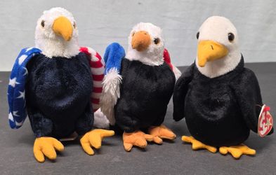 Ty Beanie Babies soar ,free and Baldy Eagle Lot