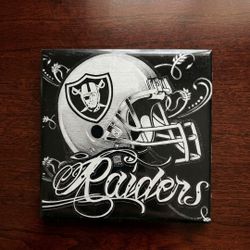 Raiders 4x4 Laser Engraved Painted Tile