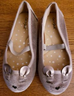 Cat & Jack gray mouse flats 9M faux suede