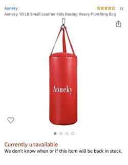 Aoneky 10 LB Small Leather Kids Boxing Heavy Punching Bag