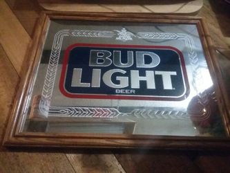 Vintage bud light mirror- In new frame