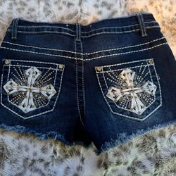 Rhinestone Jean Shorts For $10