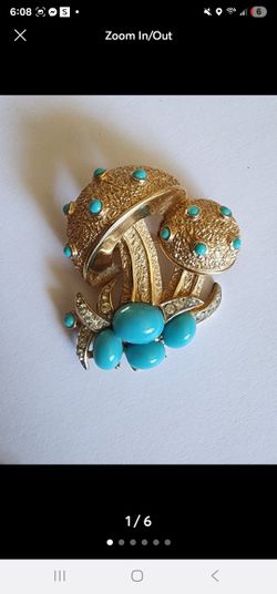 Trifari Mushroom Vintage Brooch