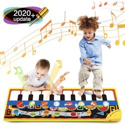 Musical Piano Mat 19 Keys Piano Keyboard Play Mat Kids Early Education Music Toys Music Mat Build-in Speaker & Recording Touch Music Dance Mat Birthda