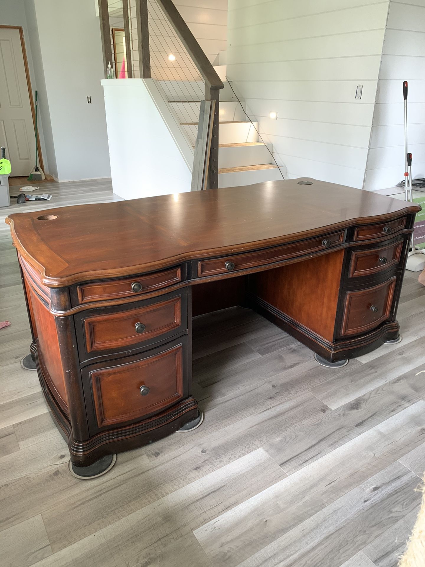 Solid wood Antique looking Executive Desk ( with matching bookcase available for sale separate)