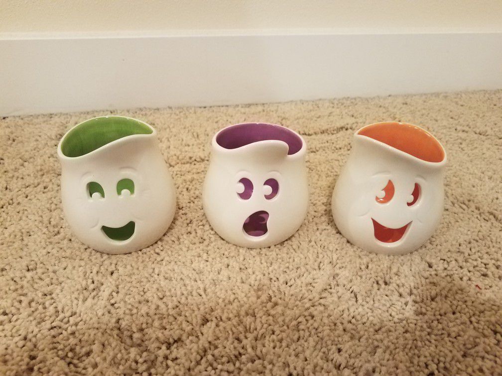 Halloween Partylite ghost tealight candle holders