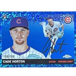 2025 Topps Chrome Platinum  Cade Horton  #222 RC  Blue Mini Diamond  / 199  Cubs