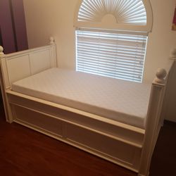 2 twin beds and frame