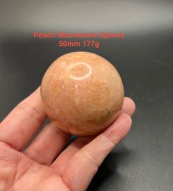 Peach Moonstone Stone Sphere from Madagascar 51mm 182g