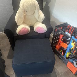 Navy Blue Rocking Chair & Ottoman