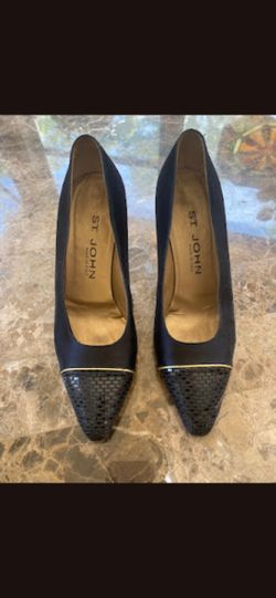 Marc  Fisher Black Loafers With Gold Buckle