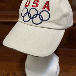 Vintage Embroidered USA Olympic Rings White Hat K-products Cotton NWOT