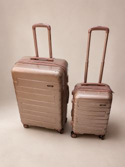 Rose Gold HARDSIDE SPINNER LUGGAGE SET carry-on & large