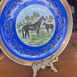 Gorgeous 24 karat gold trimmed horse plate
