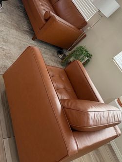 Mid-Century Modern Leather Armchair