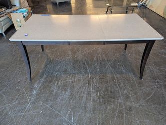 Modern Dark Wood Dining Table with Laminate Top
