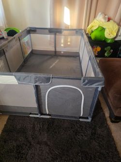 Large playpen with foam mat