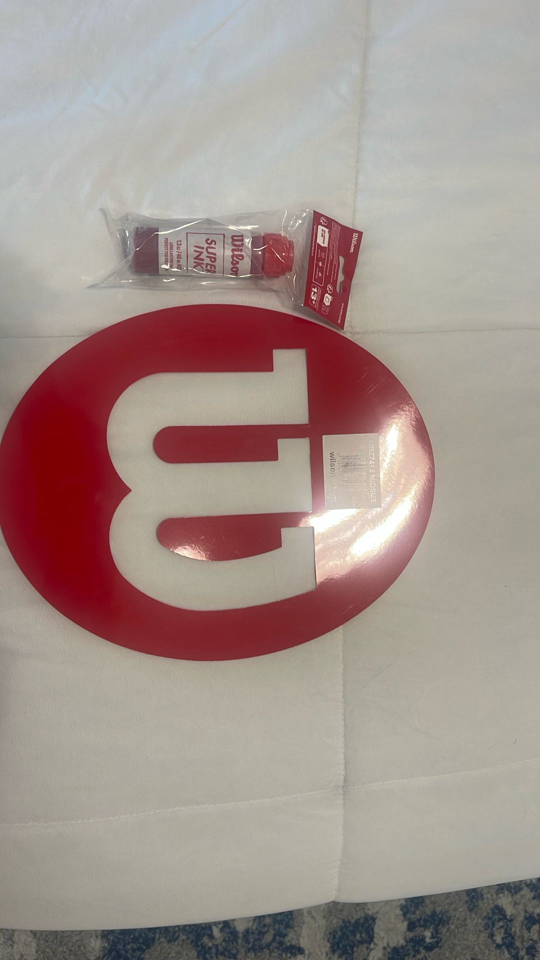 Wilson Tennis Stencil Plastic And Stencil Super Ink Red 