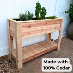 Handmade 4-Foot Cedar Standing Planter | Made to Order