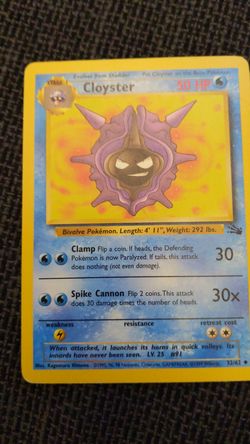 Cloyster pokemon card (original series)