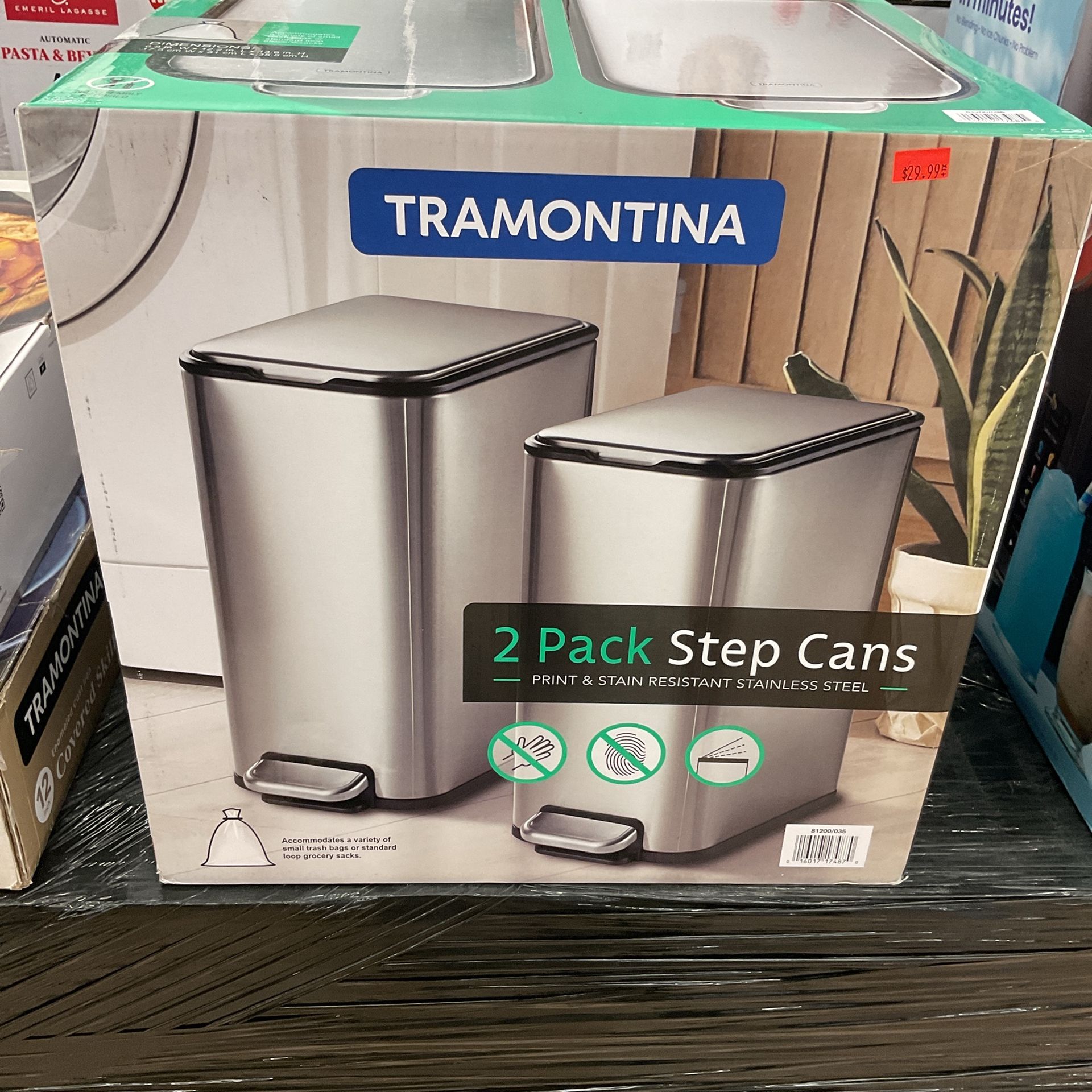 Tramontina Step Cans 2 Pack
