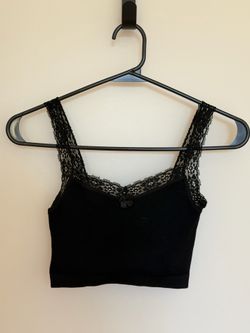 Out From Under black lace-trim bralette top, size XS/S