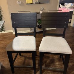 Two Wood Barstools