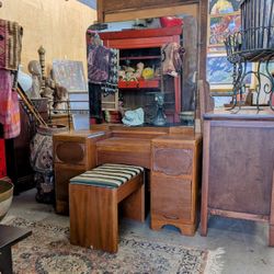 Walnut Vanity With Bench At BoneJax 