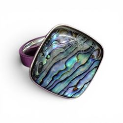 Tides of Enchantment: Diamond Abalone Shell Resin Ring