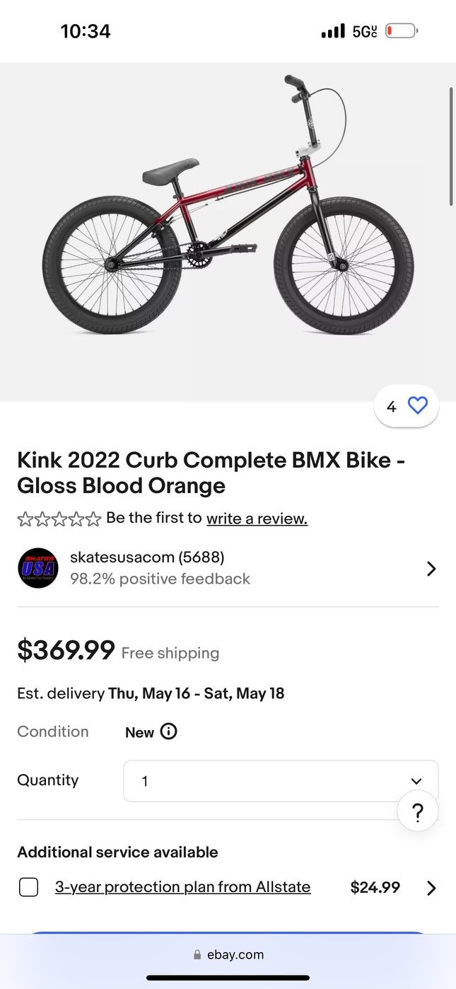 Kink 2022 curb complete BMX bike