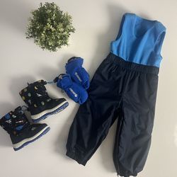 Columbia Kids Insulated Snow Bib Overalls, gloves and boots.  Pick up only Jacket Not included.