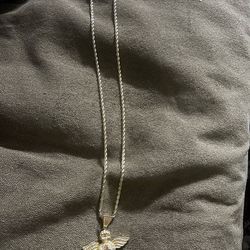 10kt rope chain w/pendant