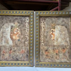 2/ Hand-Painted Oil Painting Wooden Frame 43” x 31”