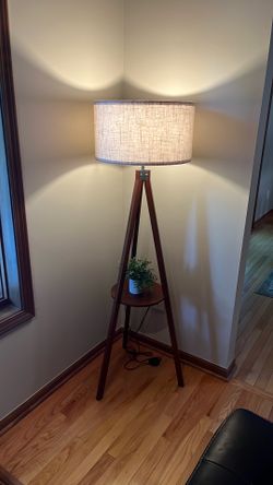 Corner lamp with plant