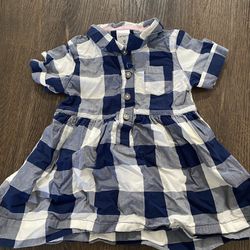 Girls Blue And White Dress Size 9 Months By Carters #12