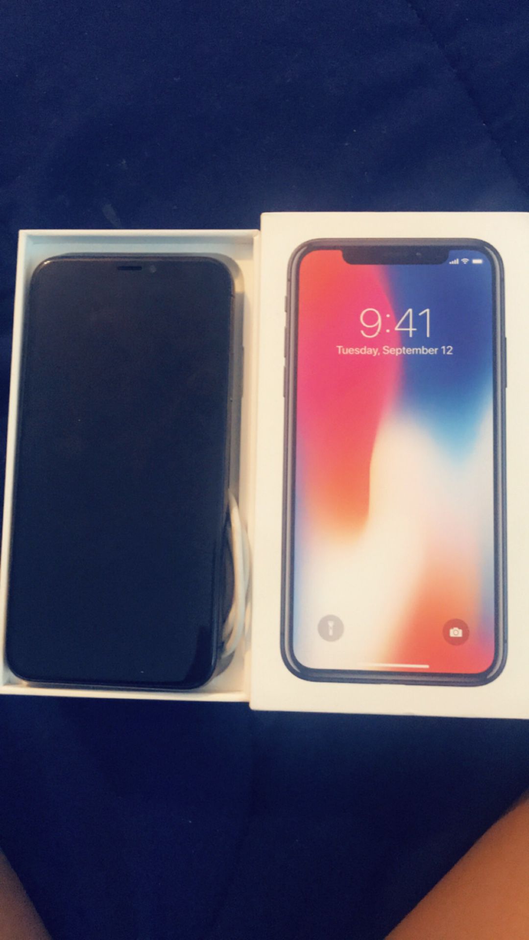 iPhone X , new w/ box and charger