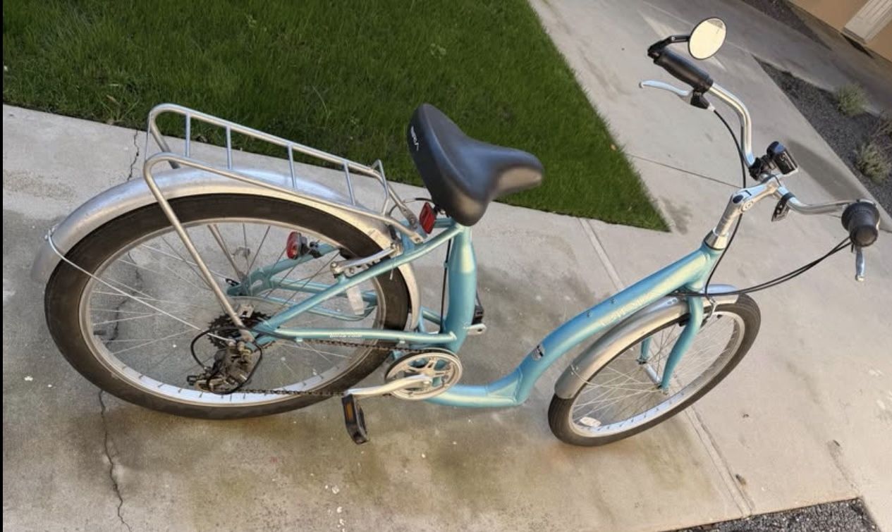 BIRIA Easy Boarding 7 Speed Step Through Cruiser Bicycle 15.5'' (Blue)