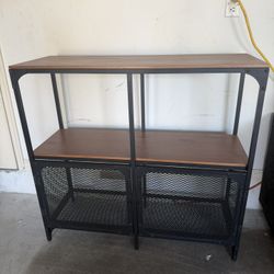 Industrial Storage Cabinet / Console Table – 38.5” Wide – Modern Metal & Wood