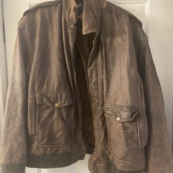 Cougar International Leather Bomber Jacket