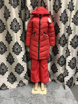 Women’s Red Puffer M Winter Snow Set By XXYJ FASHION 