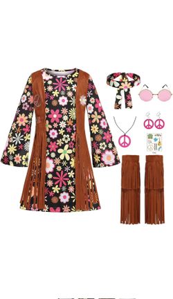 Kids 60s 70s Hippie Dress Sz 7-8
