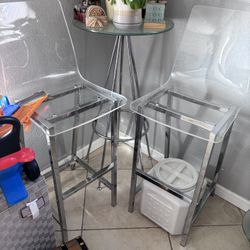 Glass Table & Acrylic Chairs