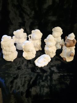 Ceramic Bear Nativity Set