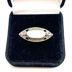 Sterling Marcasite MOP Pin