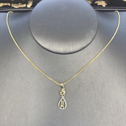 10kt Real Gold Chain 10kt Real Gold Diamond Pendant 