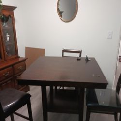 Wood Table With 4 Chairs