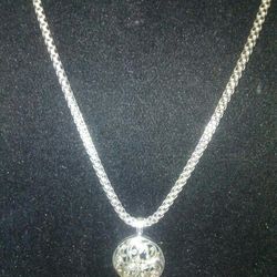 Very Big Chain Italy Sterling silver 925 .with Big Pendent. Two Sided Hand Made