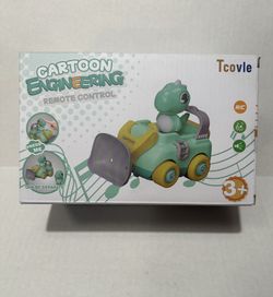 Tcovle Remote Control Car for Toddlers, RC Dinosaur Loader with Music & Sound for Kids, Toy Car
