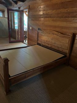 Solid wood cal king bed frame